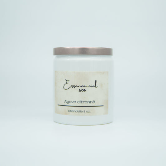 Bougie à une mèche blanche